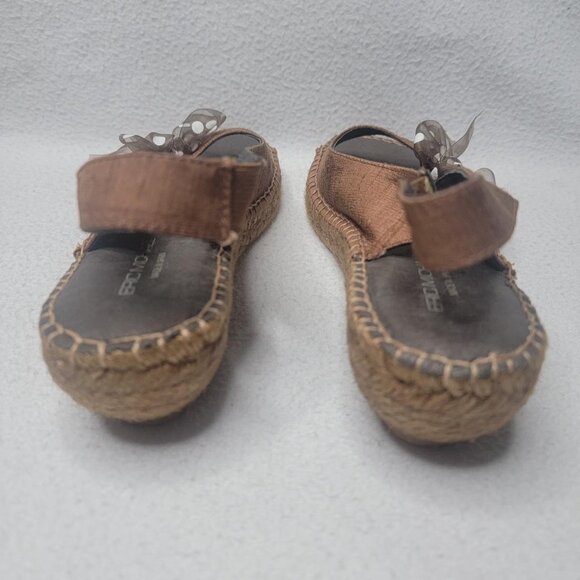 Eric Michael Sandals Women's‎ Size 8 Brown Slip-On Shoes Peep Toe Bohemian - Picture 5 of 8